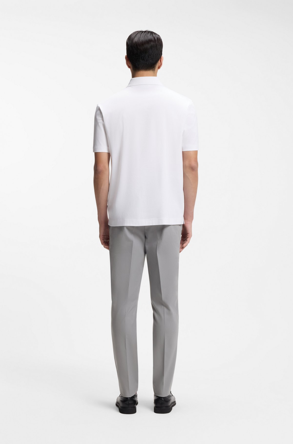 Slim-fit trousers in four-way stretch fabric, Grey