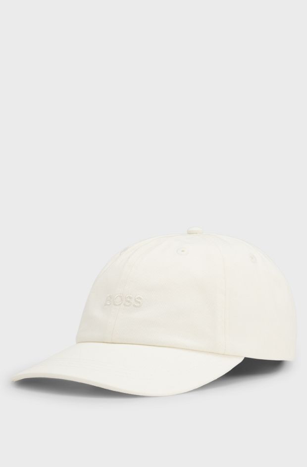 Embroidered-logo cap, Natural