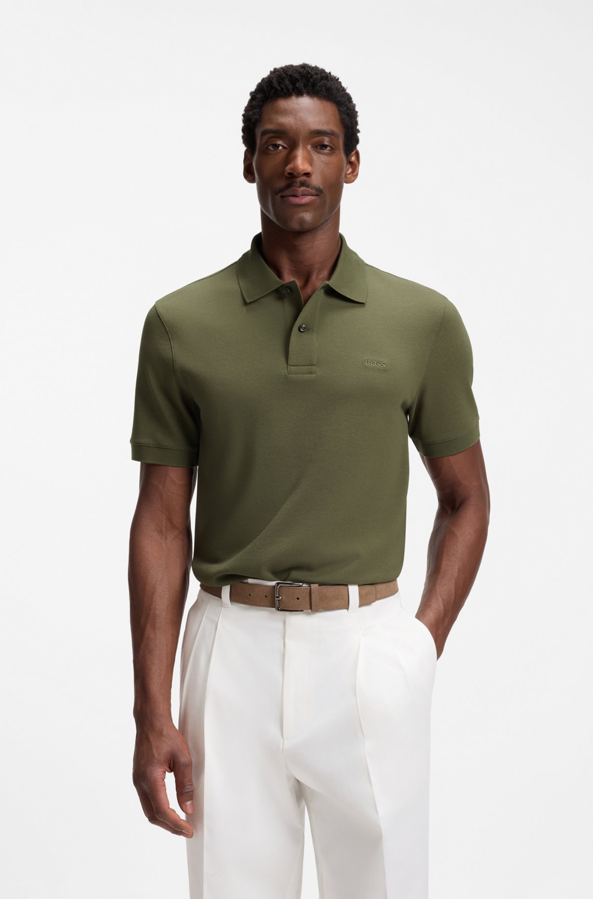 Pallas cotton polo shirt, Dark Green