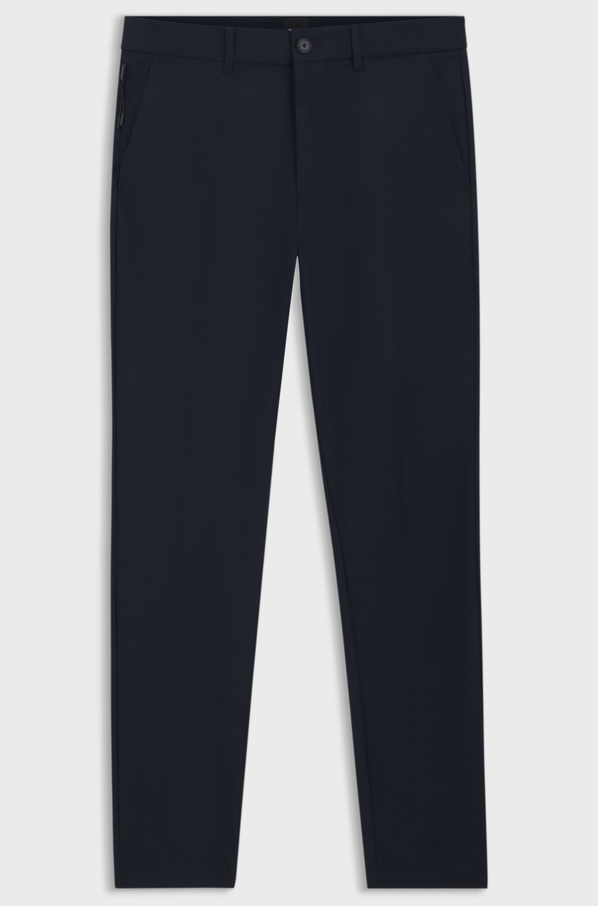 Slim-fit trousers in four-way stretch fabric, Dark Blue