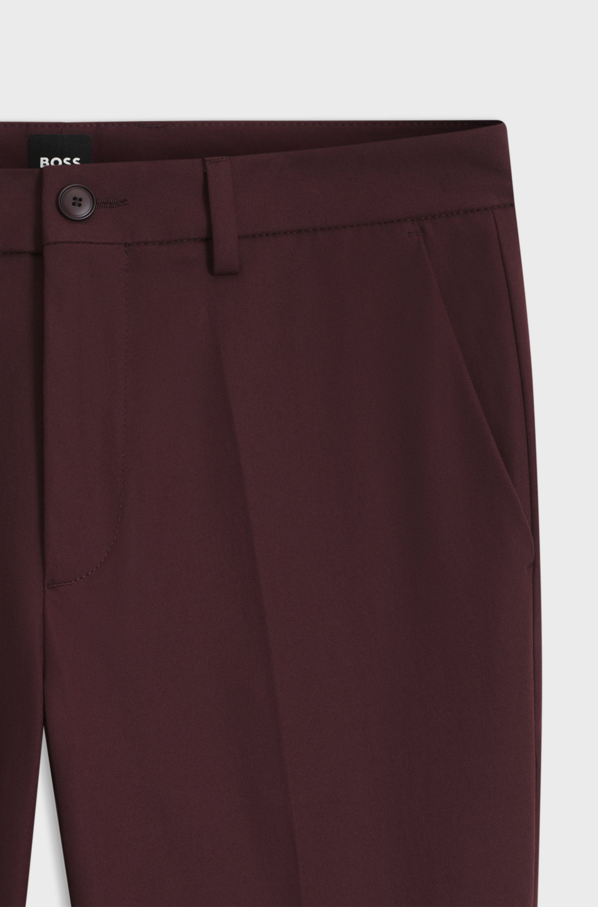 Slim-fit trousers in four-way stretch fabric, Brown