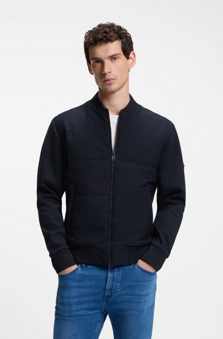 Zip-up sweatshirt with padded front, Dark Blue