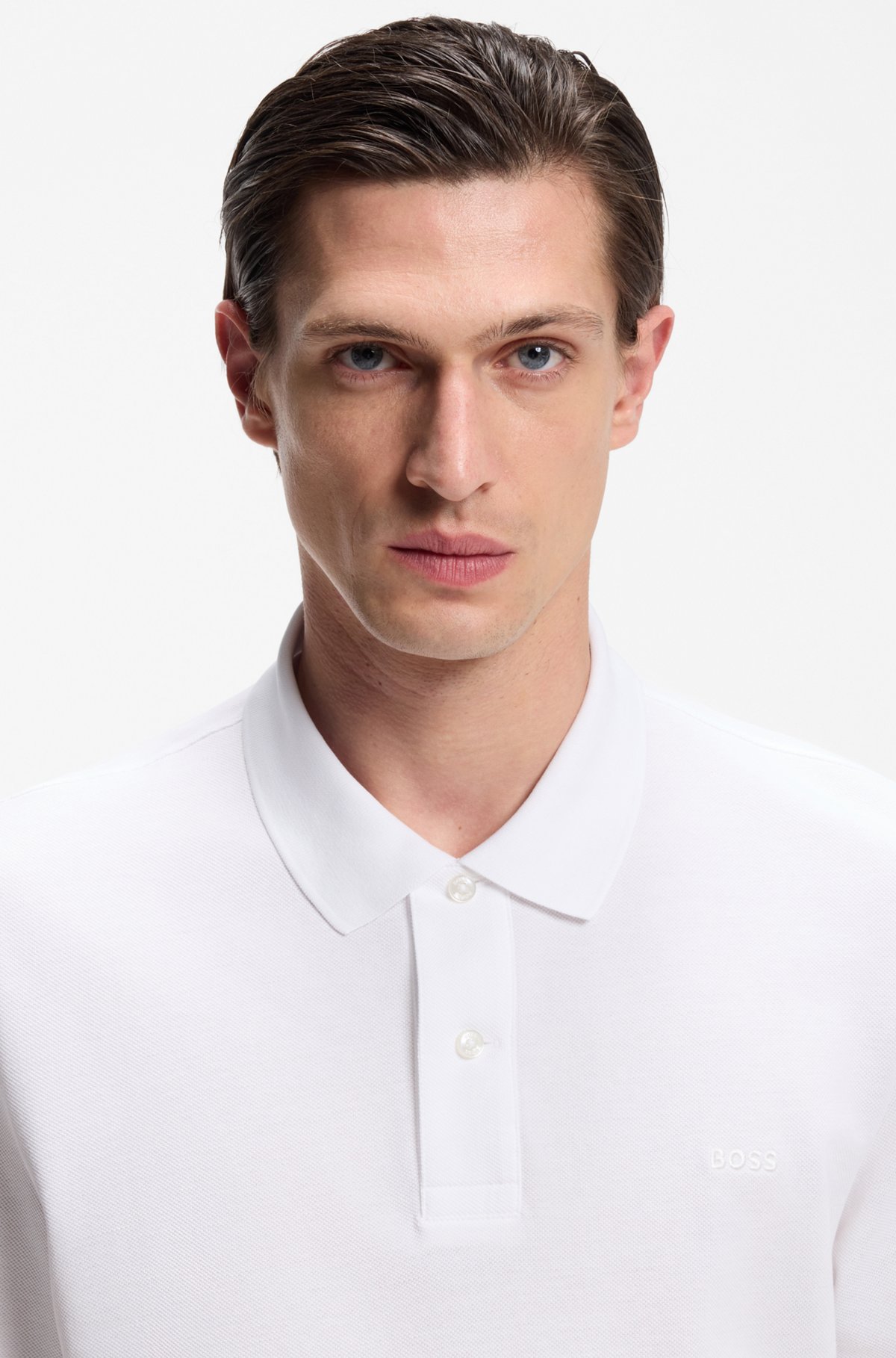 Pallas cotton polo shirt, White