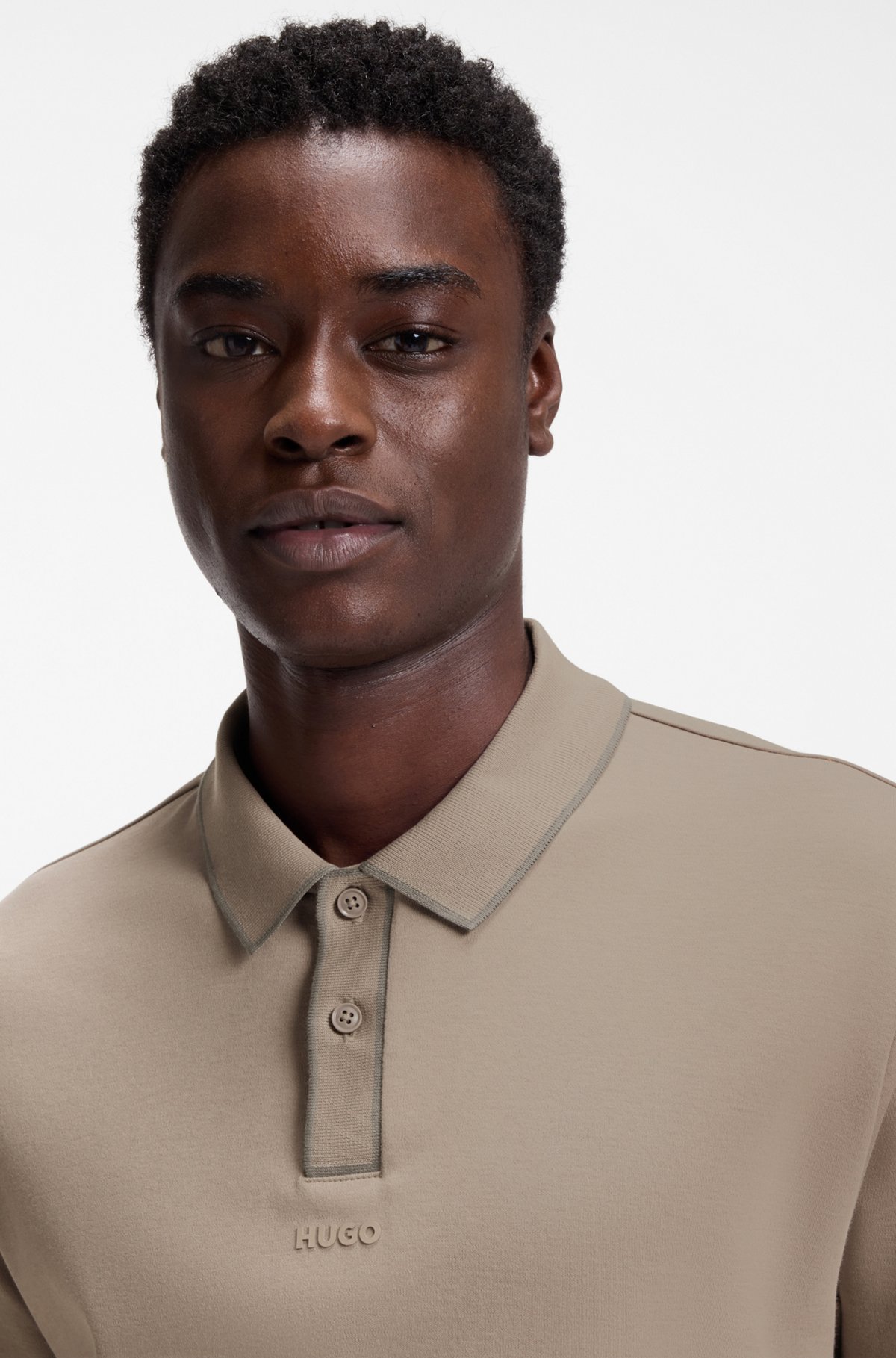 Cotton polo shirt, Light Brown
