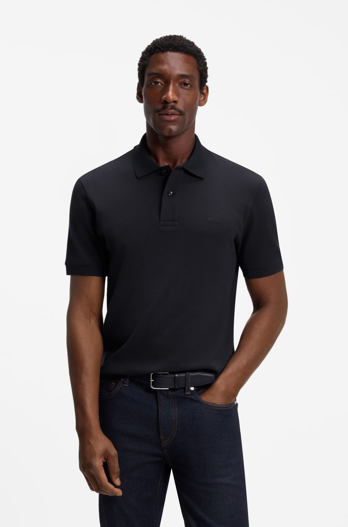 Pallas cotton polo shirt, Dark Blue