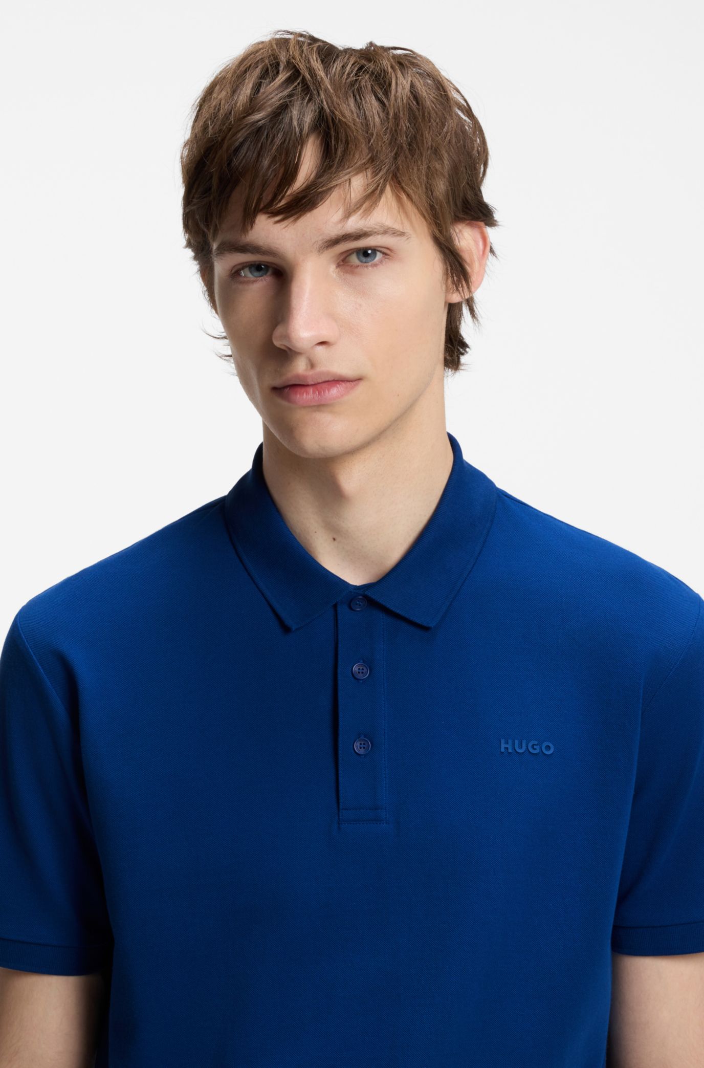 Cotton polo shirt, Blue