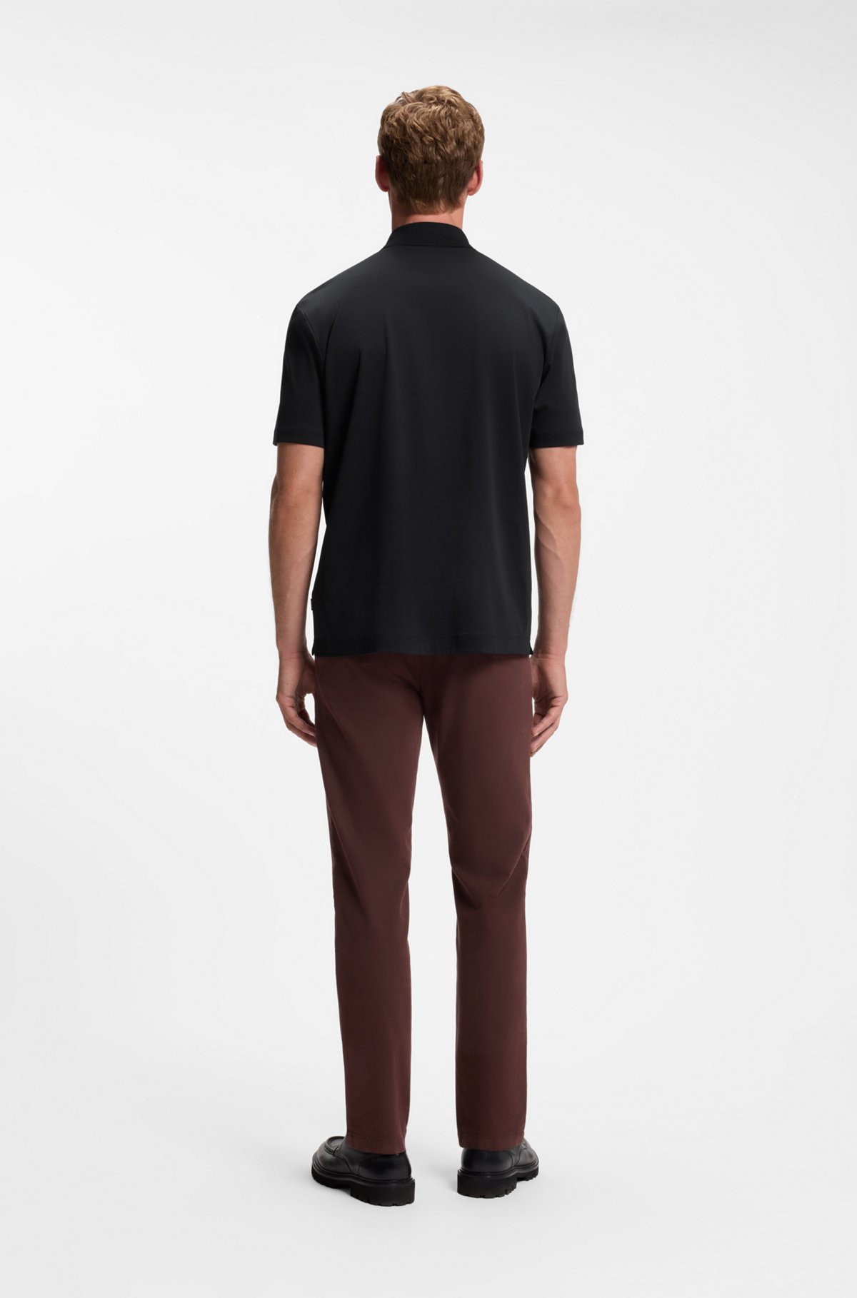 Polo shirt in mercerised cotton with Double B monogram, Dark Blue