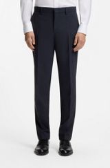 Regular-fit trousers in stretch wool, Dark Blue