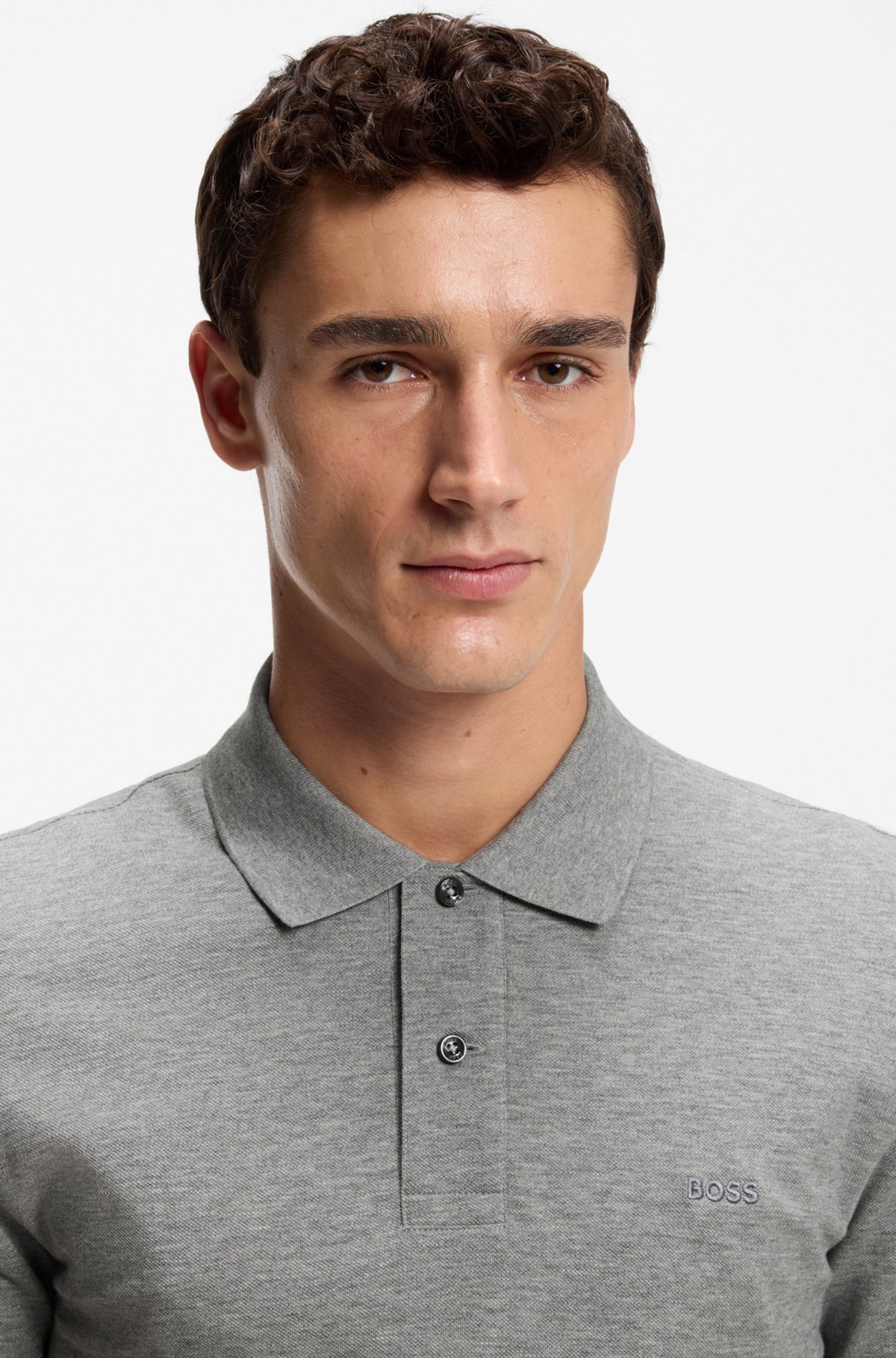Pallas cotton polo shirt, Silver