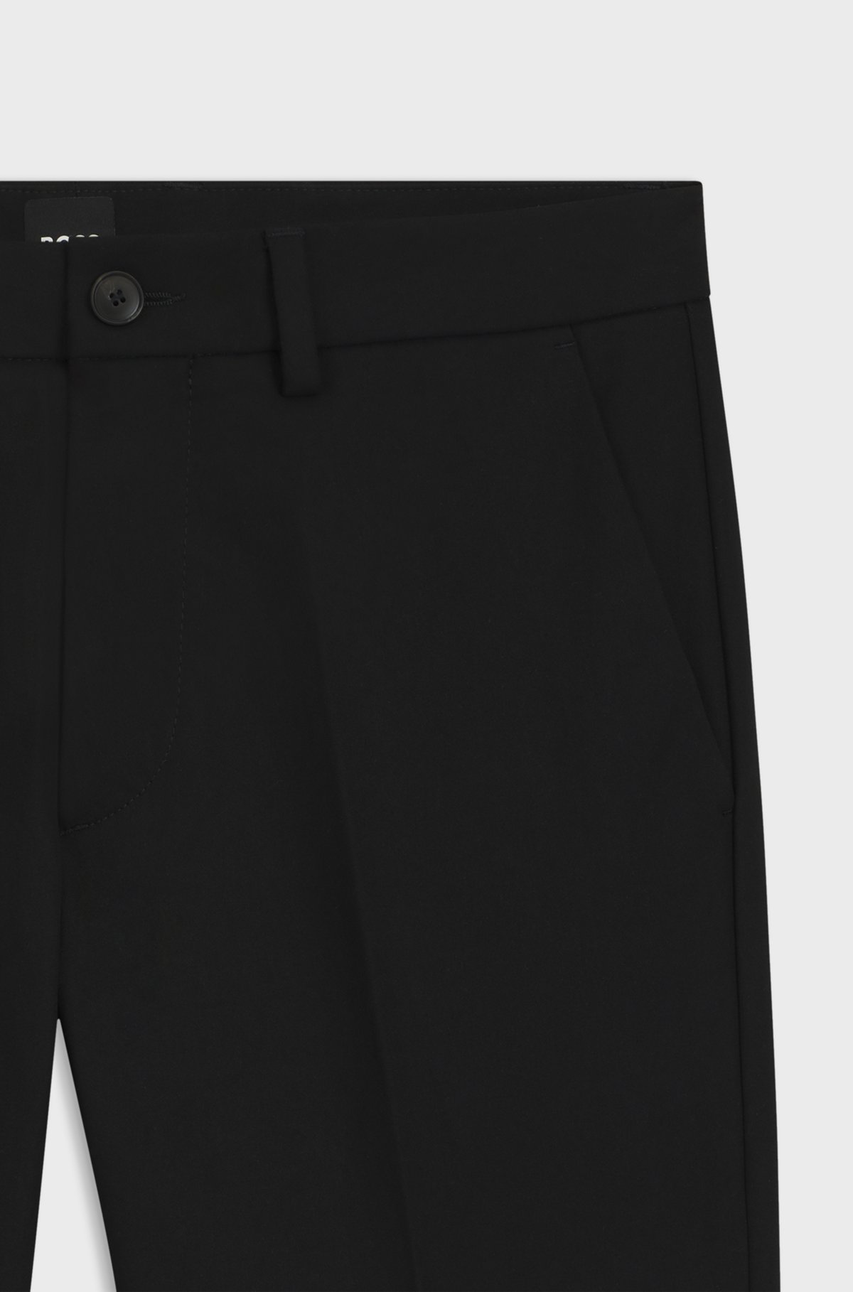 Slim-fit trousers in four-way stretch fabric, Black