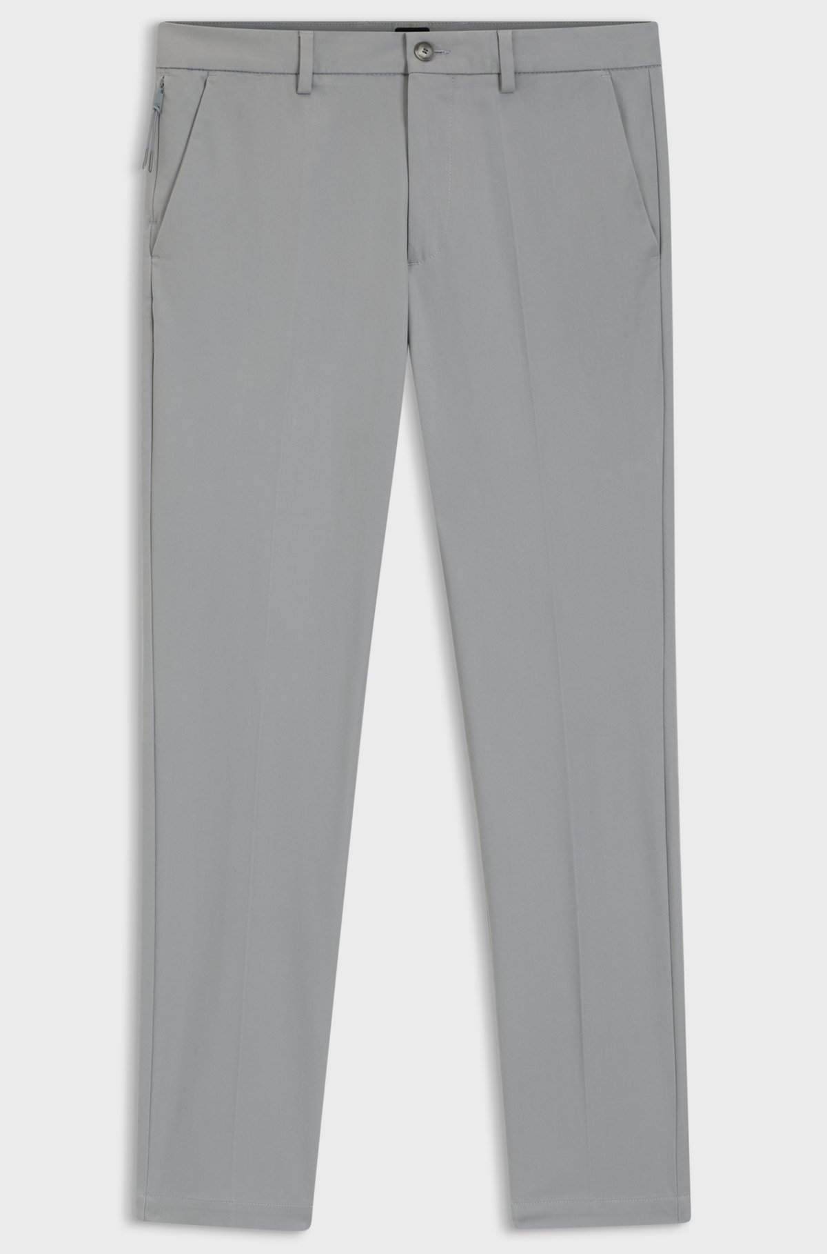 Slim-fit trousers in four-way stretch fabric, Grey