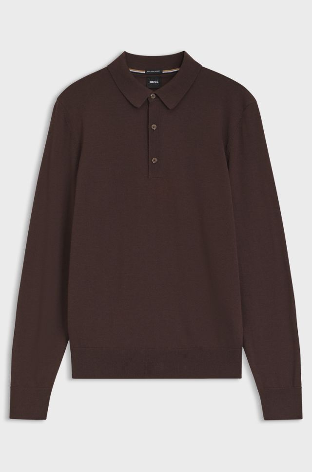 Merino-wool polo sweater