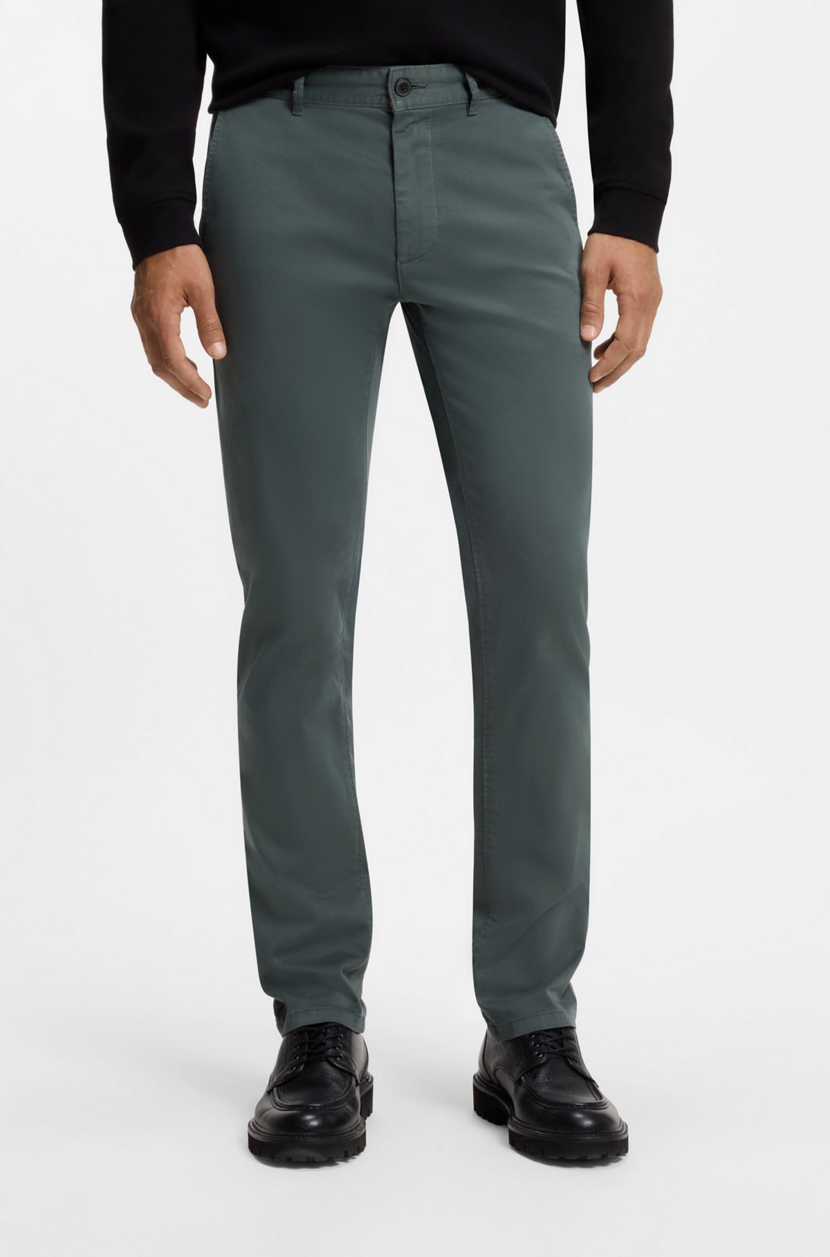 Slim-fit chinos, Dark Green