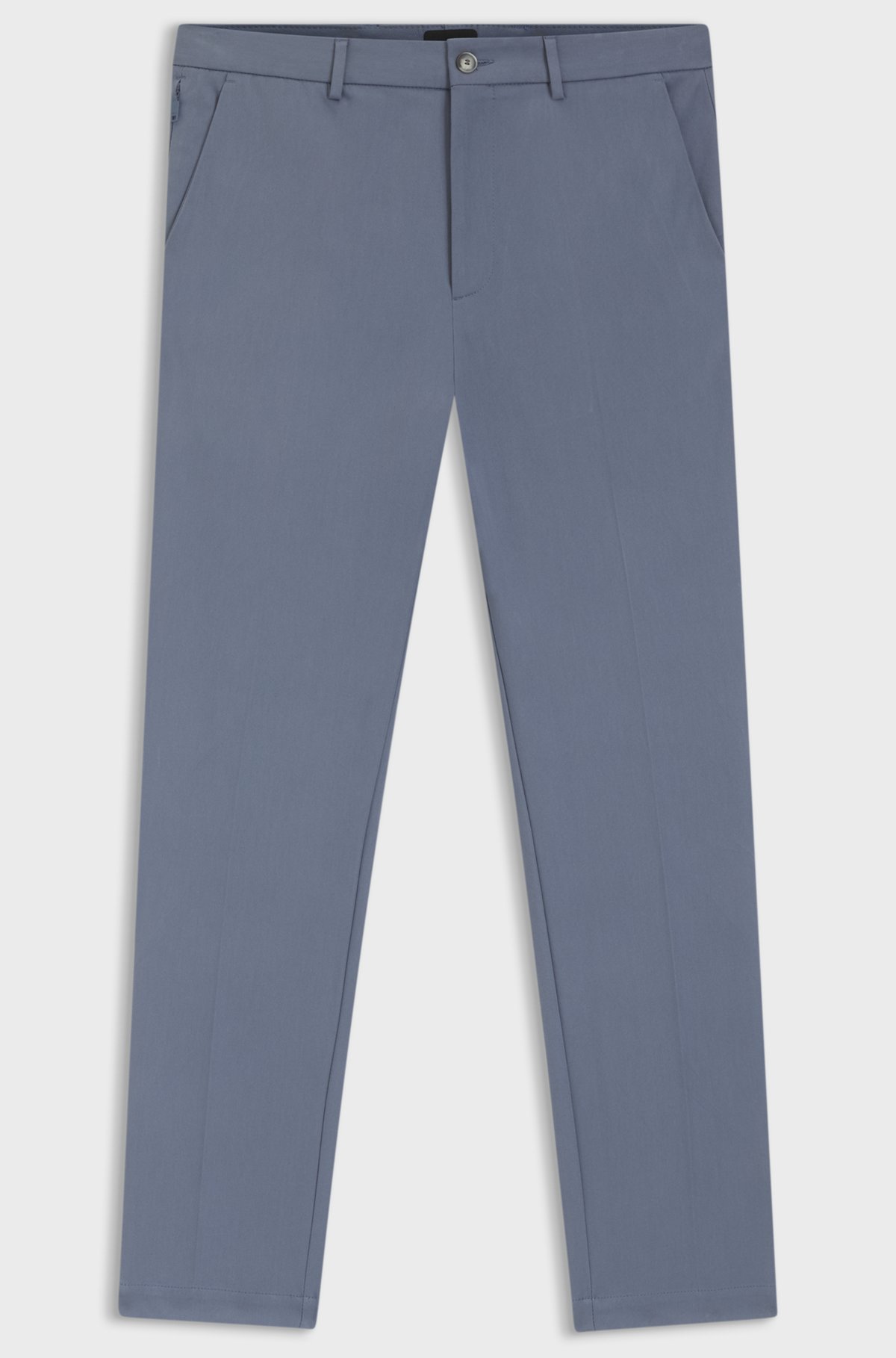 Slim-fit trousers in four-way stretch fabric, Blue
