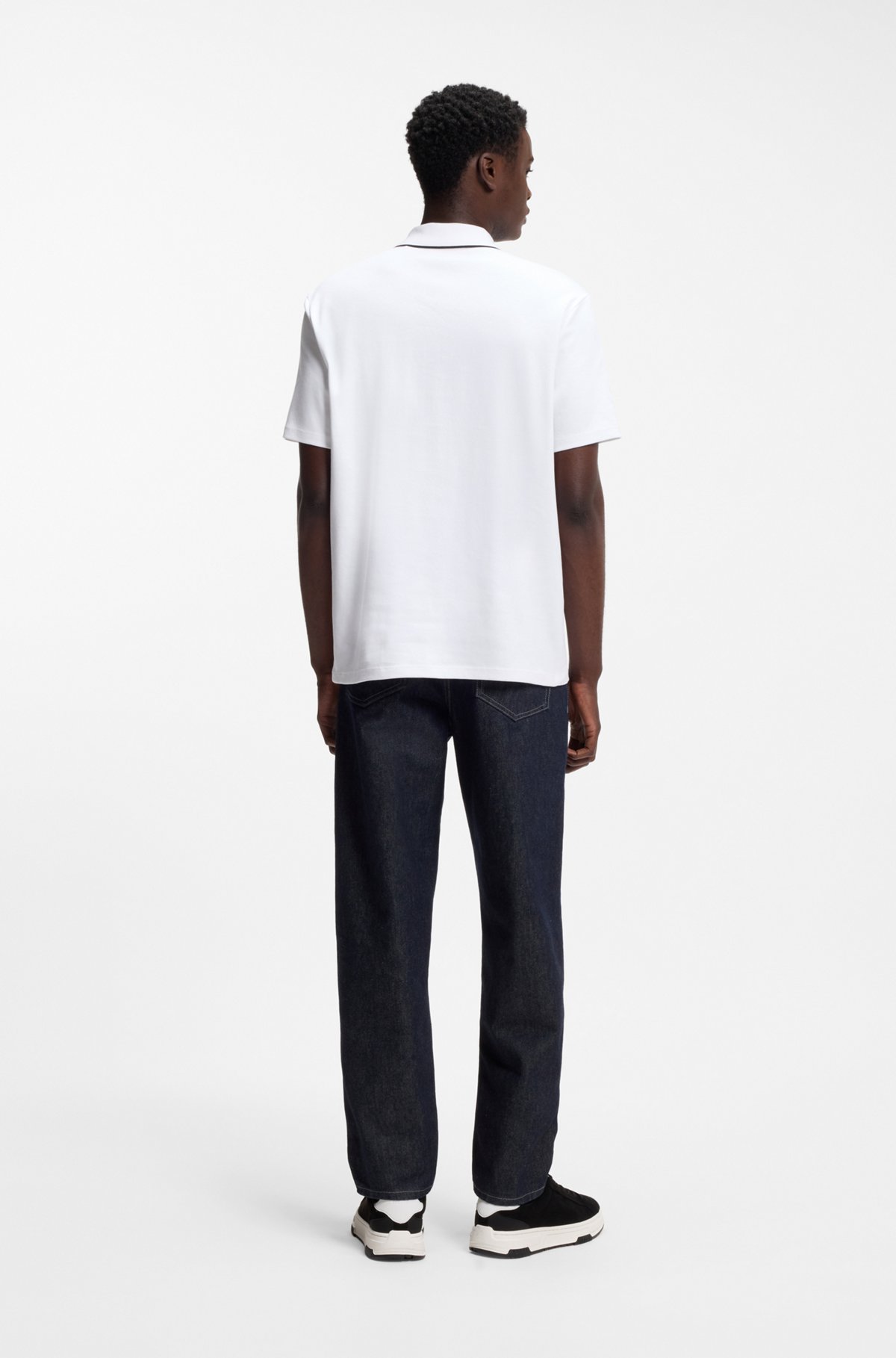 Cotton polo shirt, White