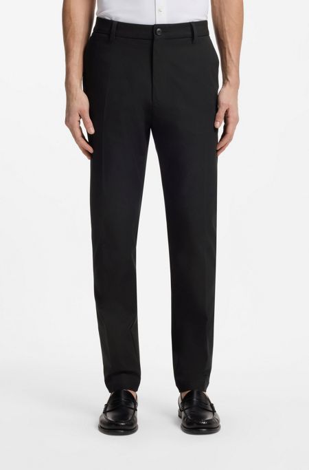 Modern-fit trousers in cotton-blend twill, Black