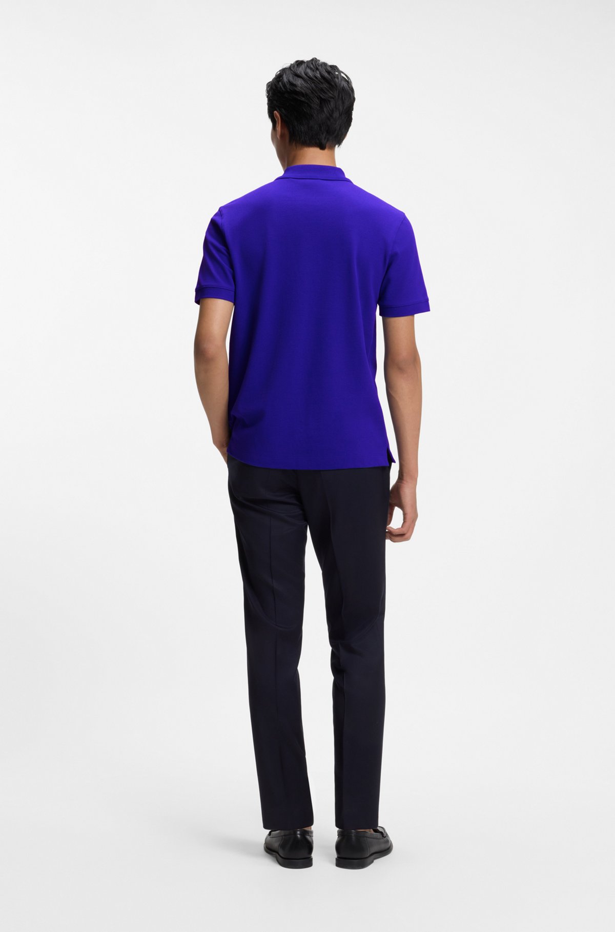 Versatile polo shirt in soft cotton, Blue