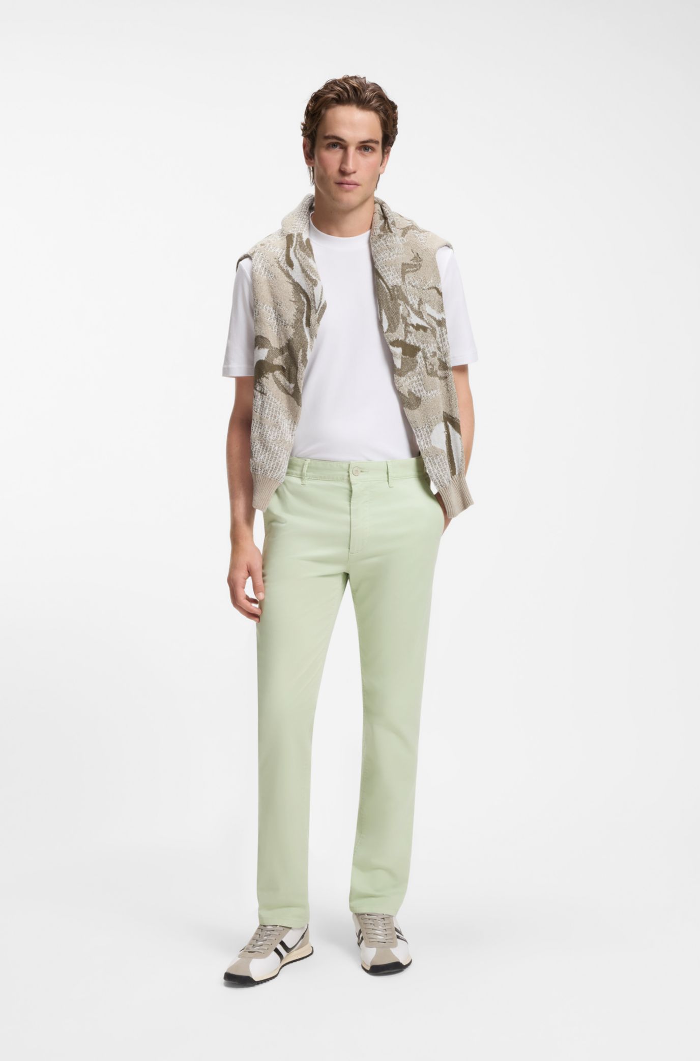 Slim-fit chinos, Light Green