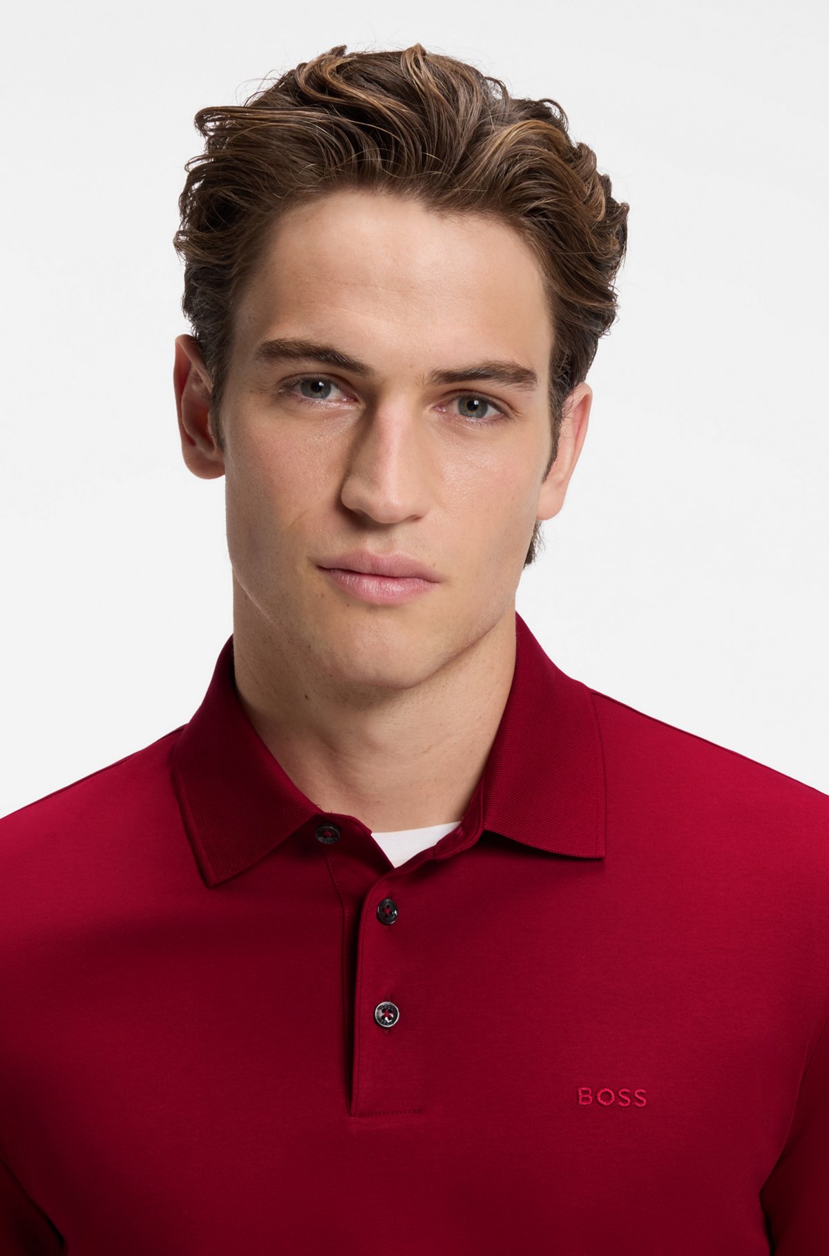Cotton polo shirt, Red