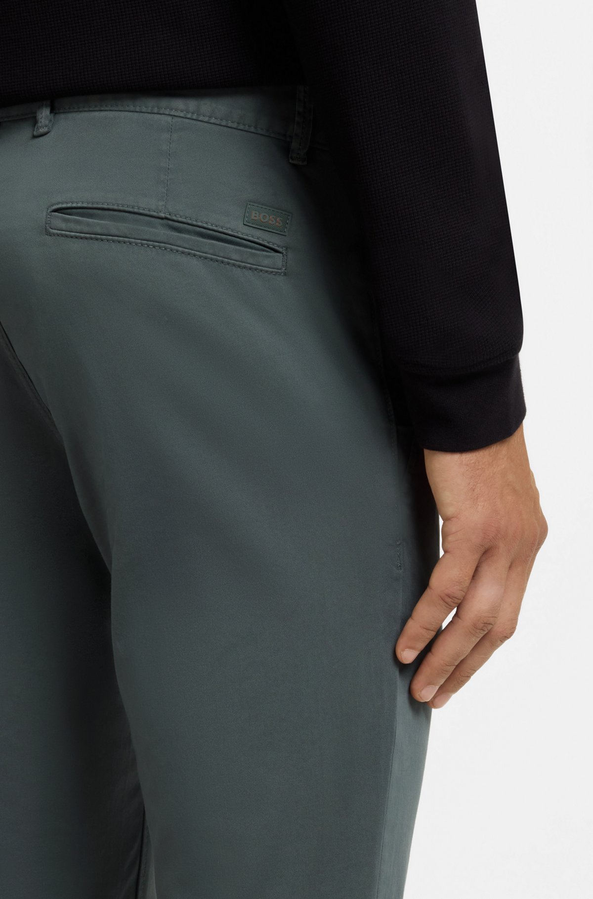 Slim-fit chinos, Dark Green