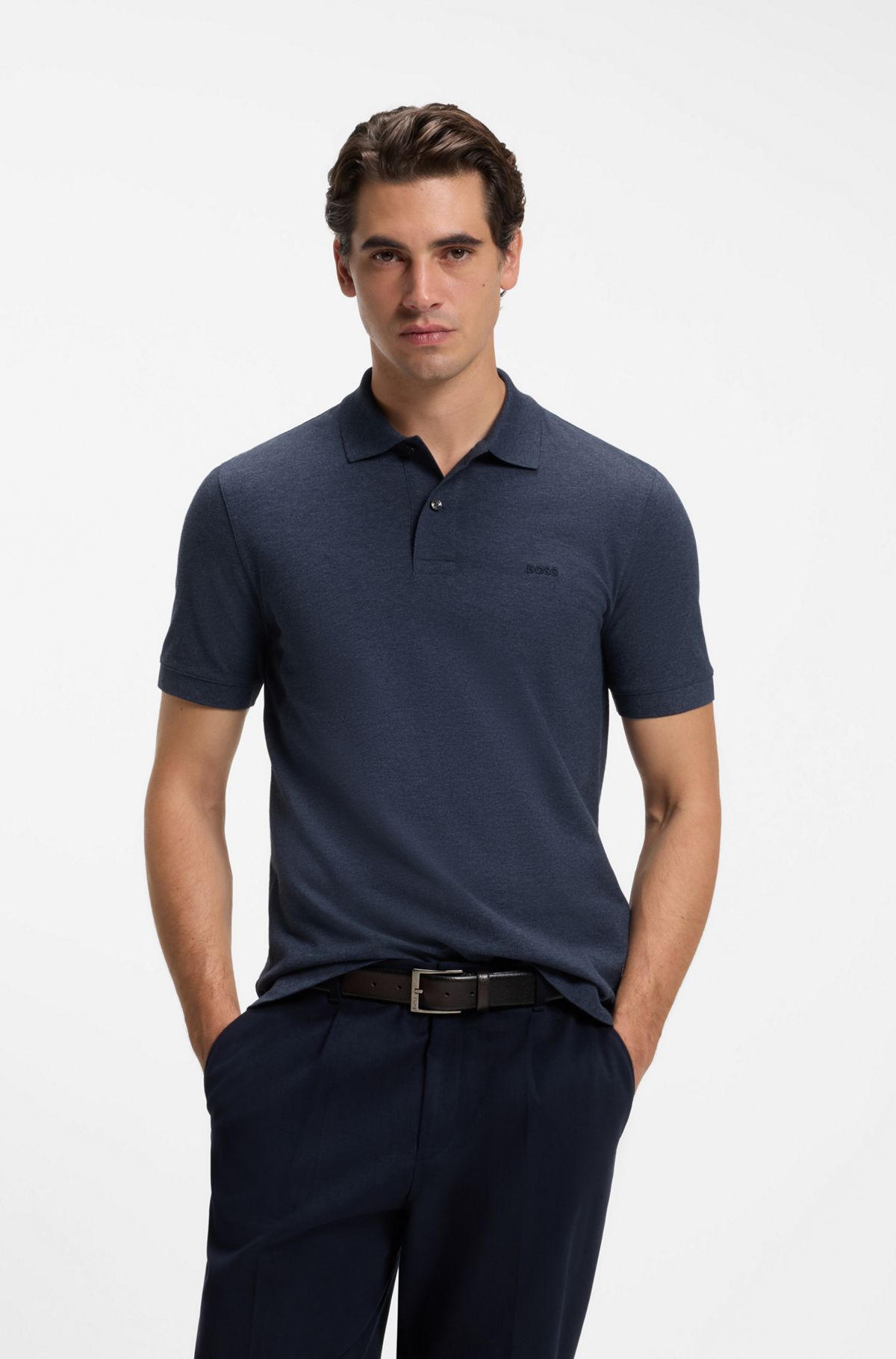 Pallas cotton polo shirt, Dark Blue