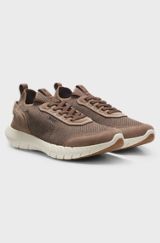 Sporty slip-on trainers with suede details, Light Brown