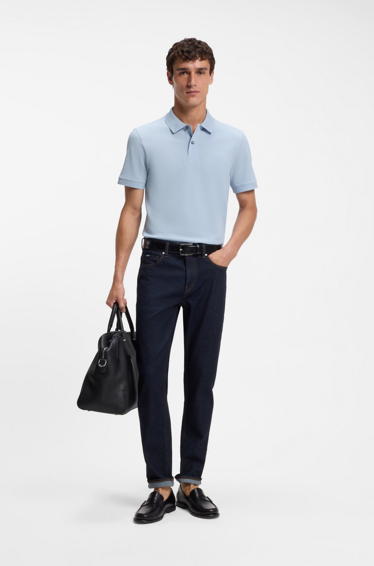 Pallas cotton polo shirt, Light Blue