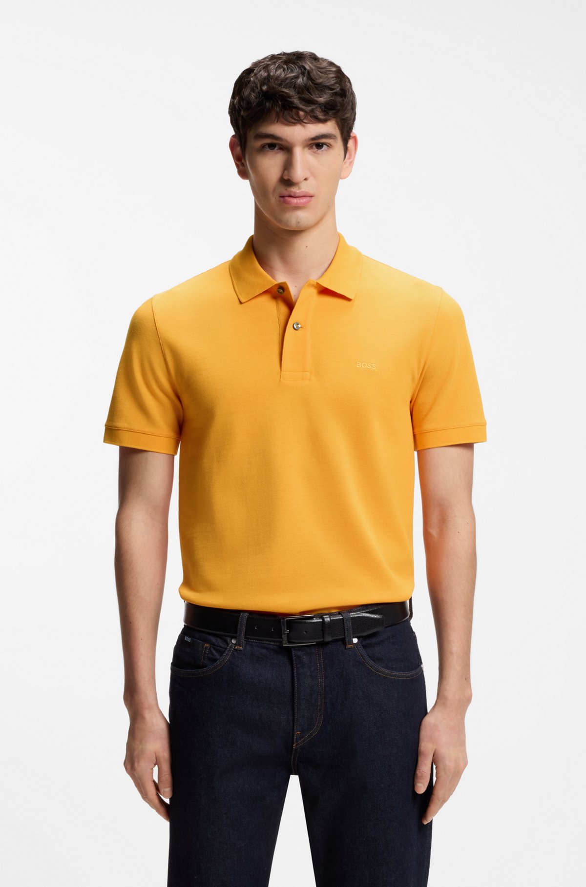 Pallas cotton polo shirt, Light Orange