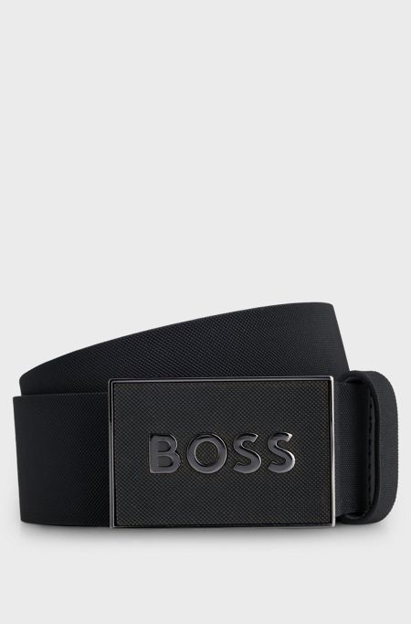 Italian-made leather belt, Black