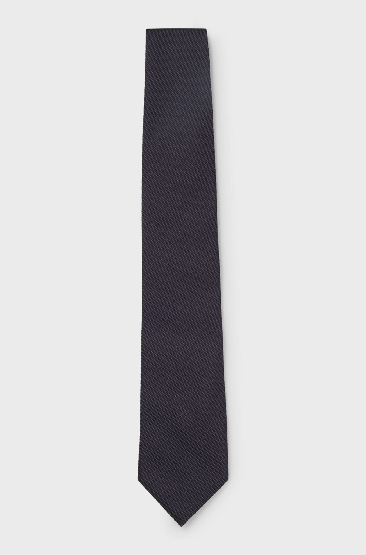 Silk tie with solid weave, Dark Blue