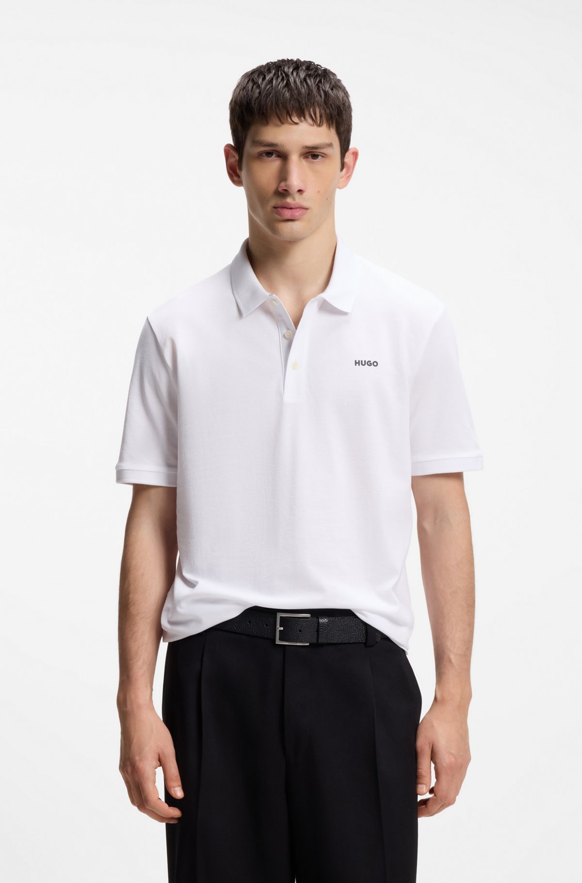 Cotton polo shirt, Natural