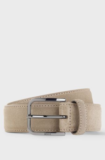 BOSS ONE suede belt, Light Beige