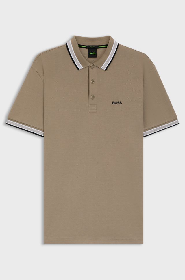 Cotton piqué polo shirt with logo details