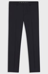 BOSS ONE Extra-slim-fit trousers in virgin-wool serge, Dark Blue
