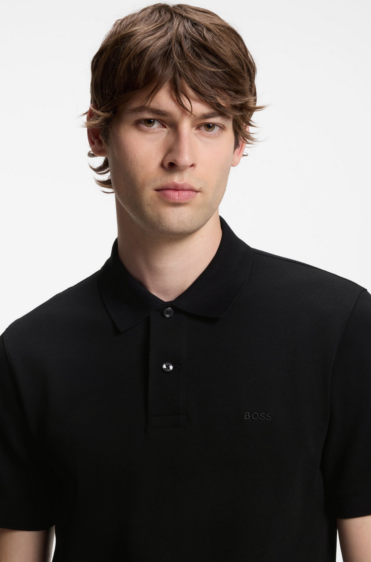 Pallas cotton polo shirt, Black