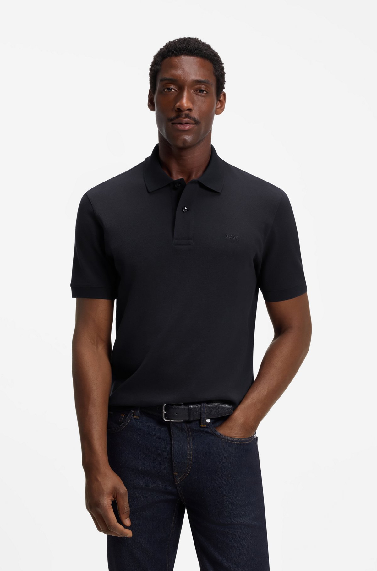 Pallas cotton polo shirt, Dark Blue