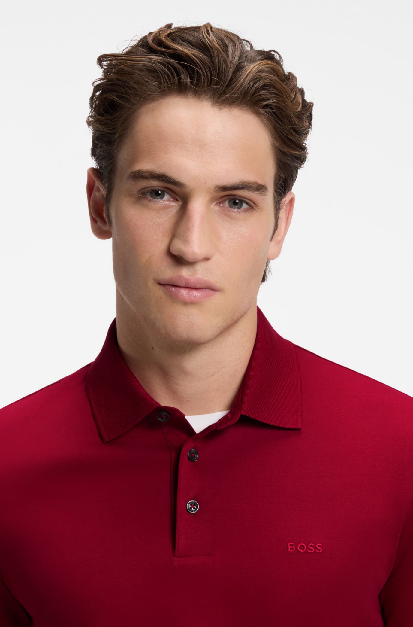 Cotton polo shirt, Red