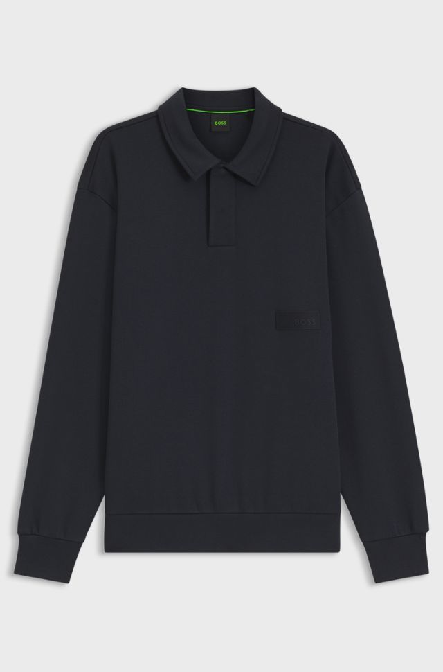 Relaxed-fit polo sweatshirt in French Terry
