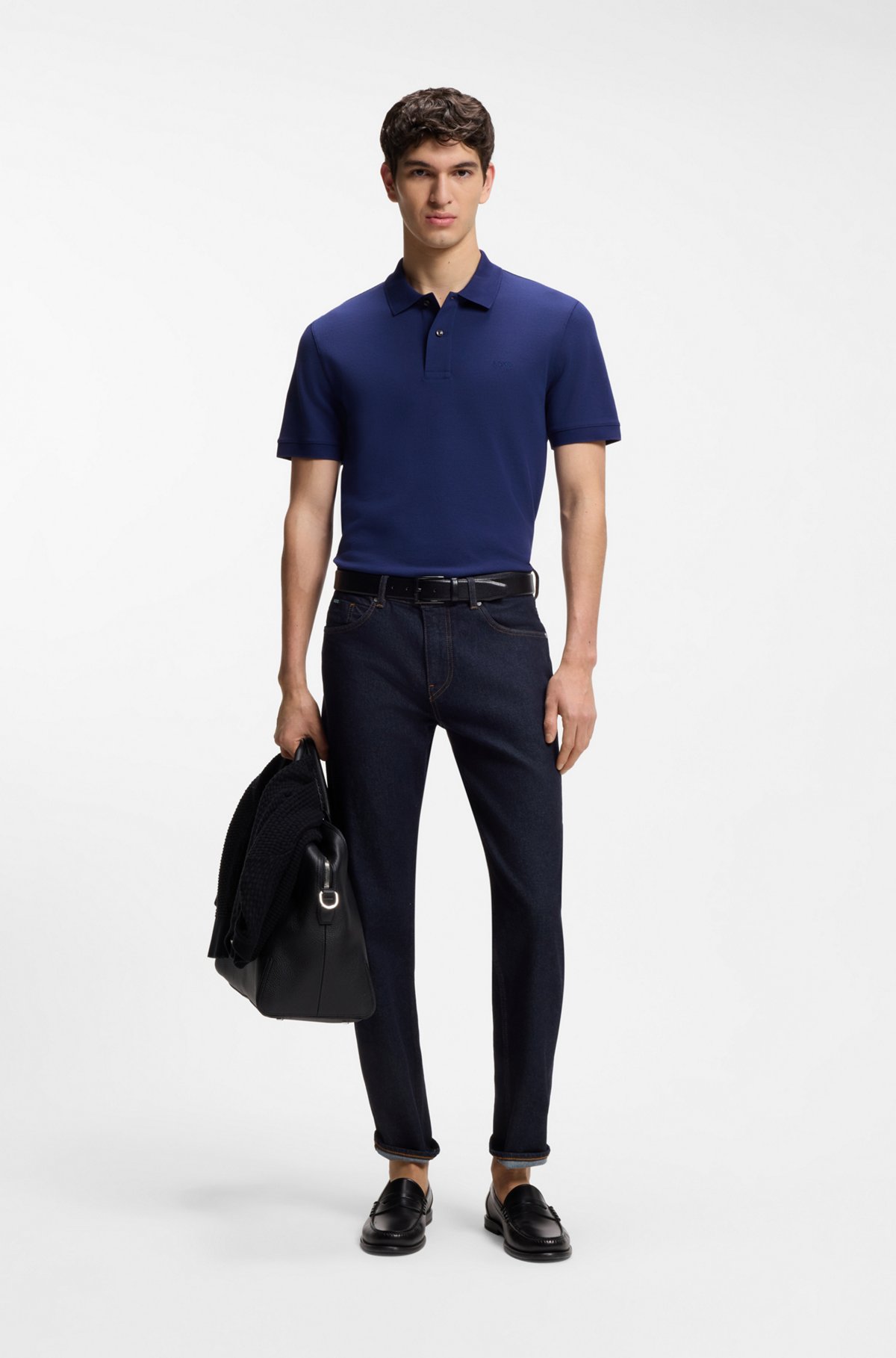 Pallas cotton polo shirt, Dark Blue