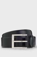 Italian-made leather belt, Black