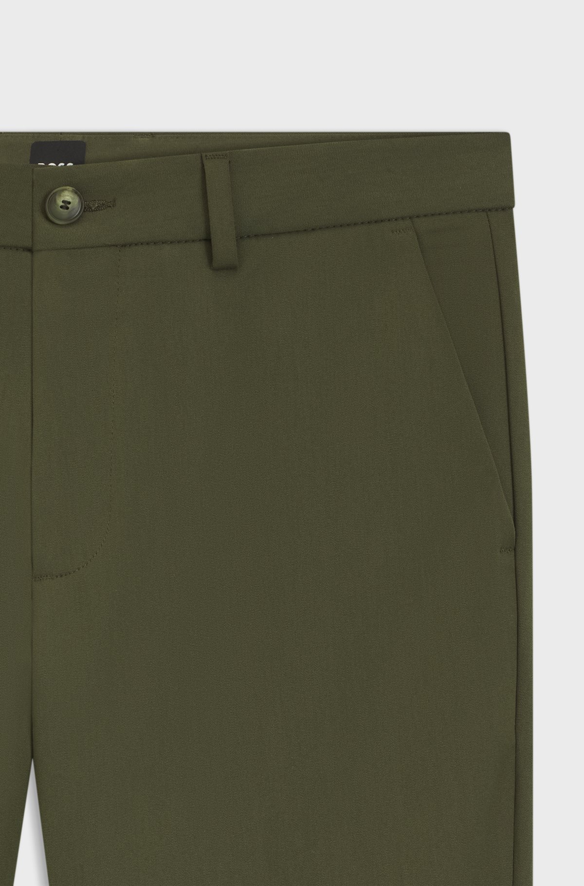 Slim-fit trousers in four-way stretch fabric, Dark Green