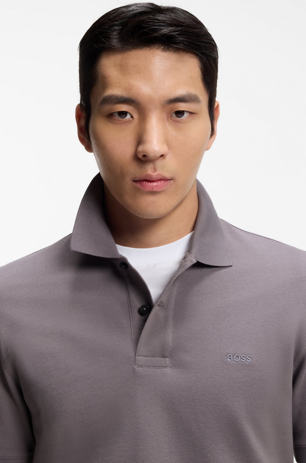 Pallas cotton polo shirt, Dark Purple
