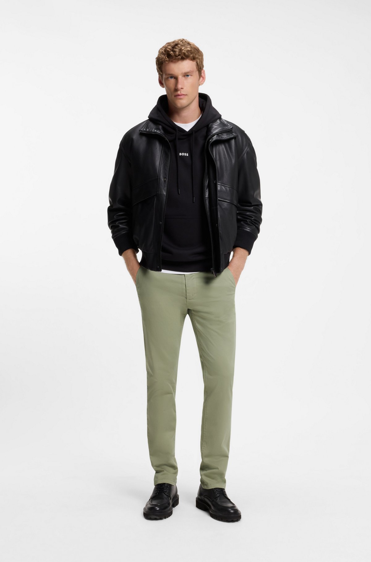 Slim-fit chinos, Light Green