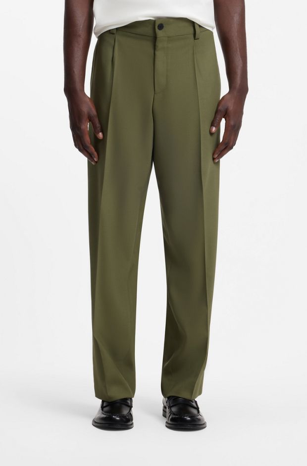 Modern-fit trousers, Green