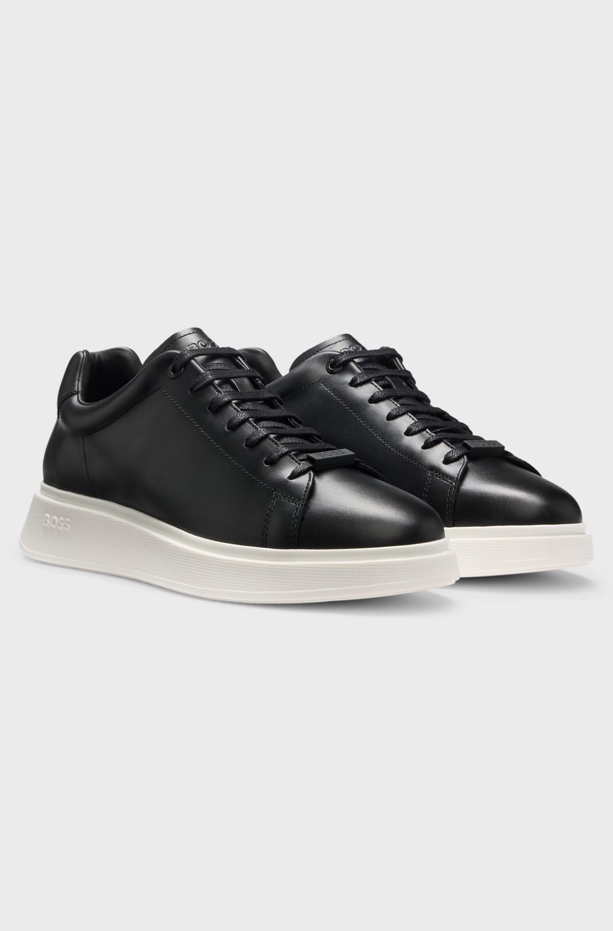 Leather trainers, Black
