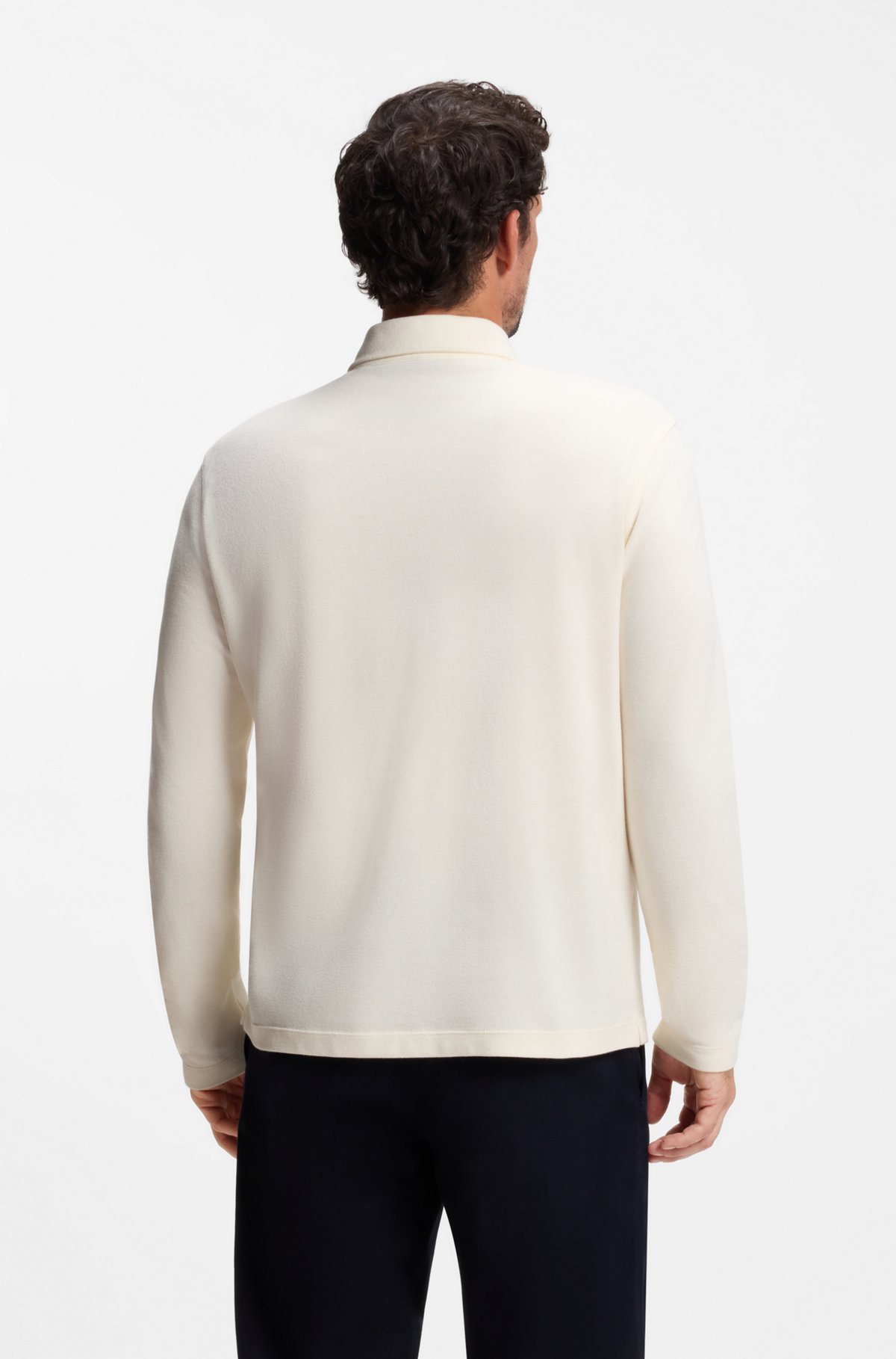 BOSS BY BECKHAM polo shirt in cotton and silk, Natural