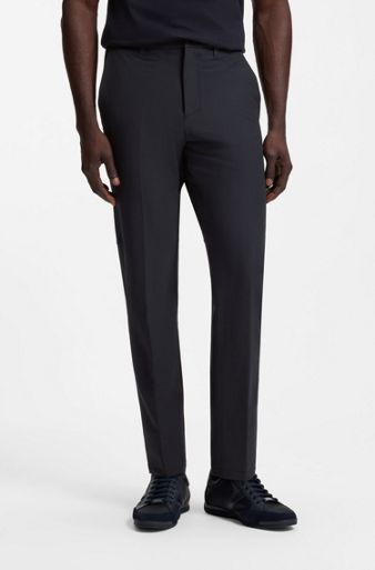 Regular-fit trousers in water-repellent stretch fabric, Dark Blue