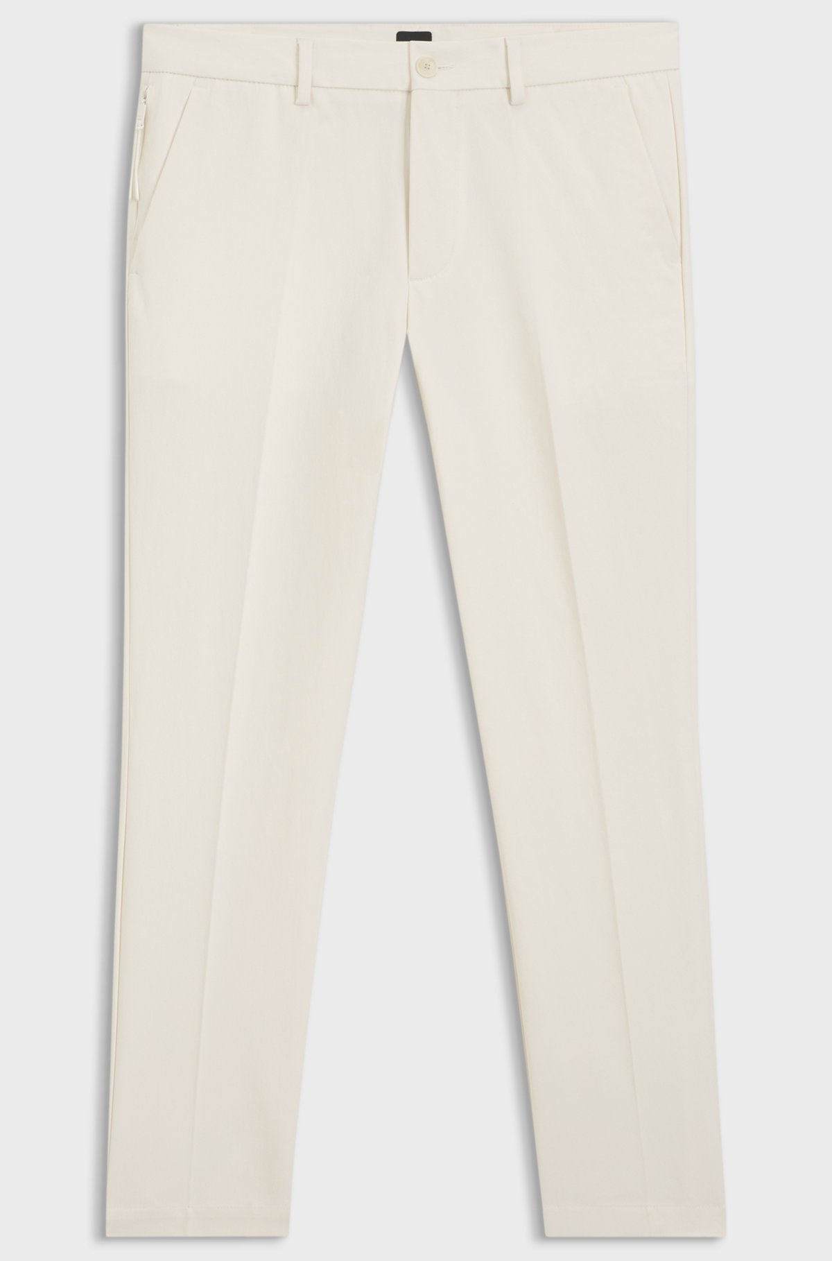 Slim-fit trousers in four-way stretch fabric, Natural