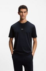 Stretch-cotton T-shirt, Dark Blue