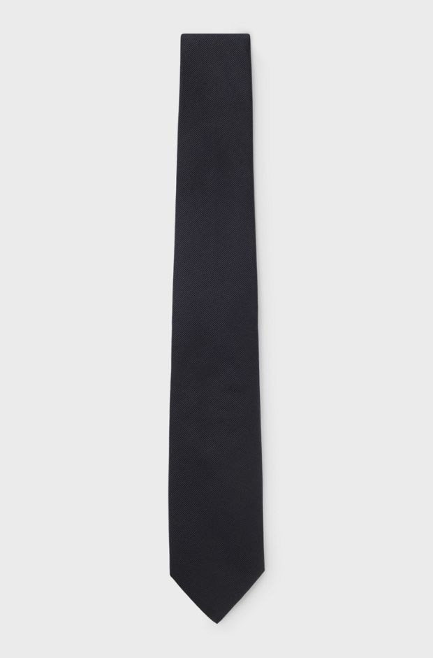 Formal tie in silk jacquard, Dark Blue